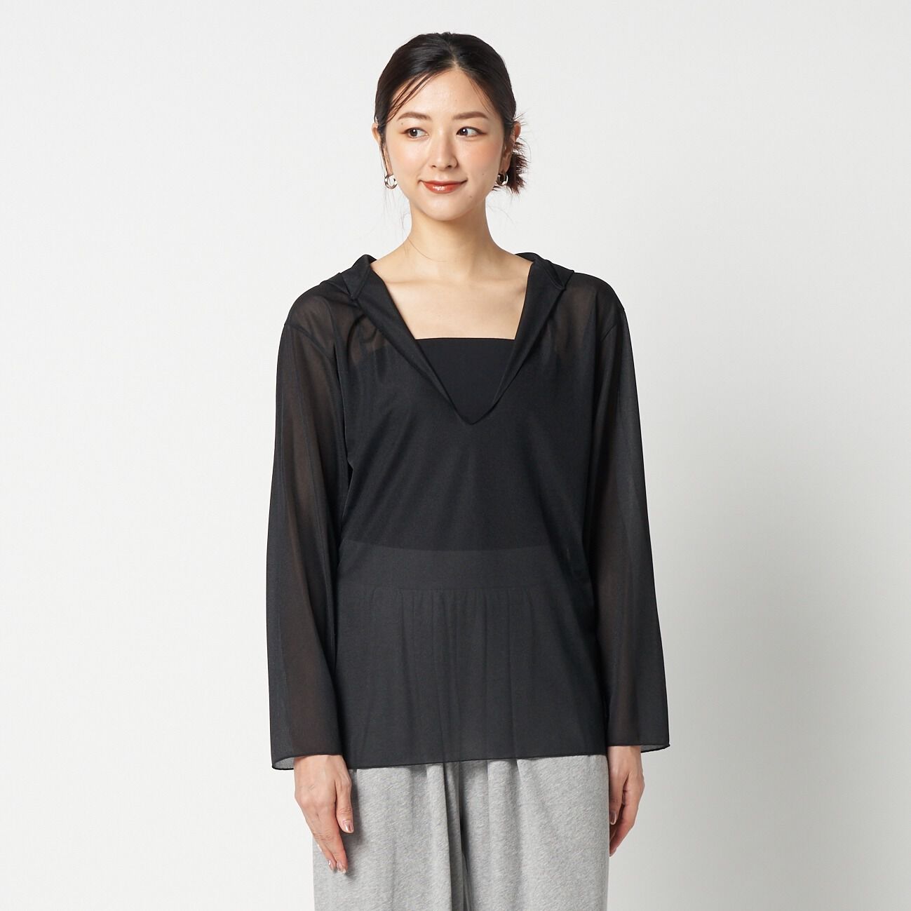 HELIOPOLE「HELIOPOLE SHEER HOODIE PULLOVER」|Tシャツ・カットソー|