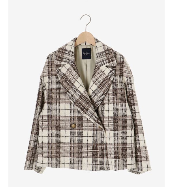 le.coeur blanc「ループチェックショートPコート」|ピーコート|