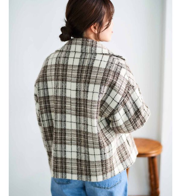 le.coeur blanc「ループチェックショートPコート」|ピーコート|
