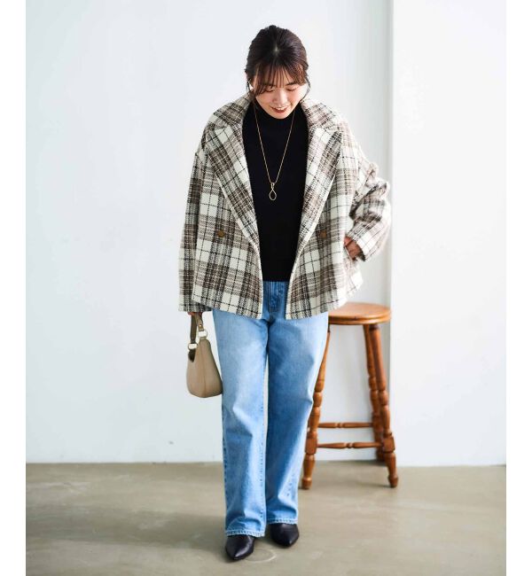 le.coeur blanc「ループチェックショートPコート」|ピーコート|