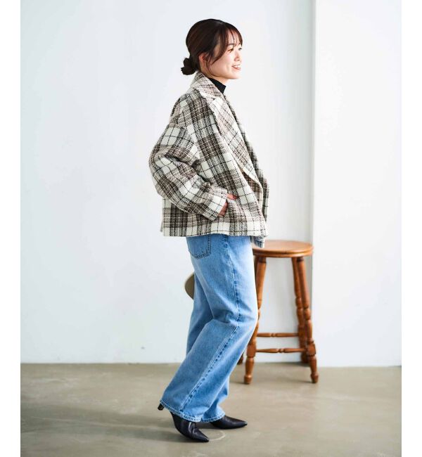 le.coeur blanc「ループチェックショートPコート」|ピーコート|