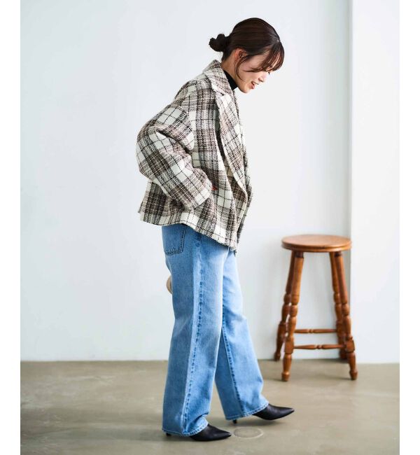 le.coeur blanc「ループチェックショートPコート」|ピーコート|