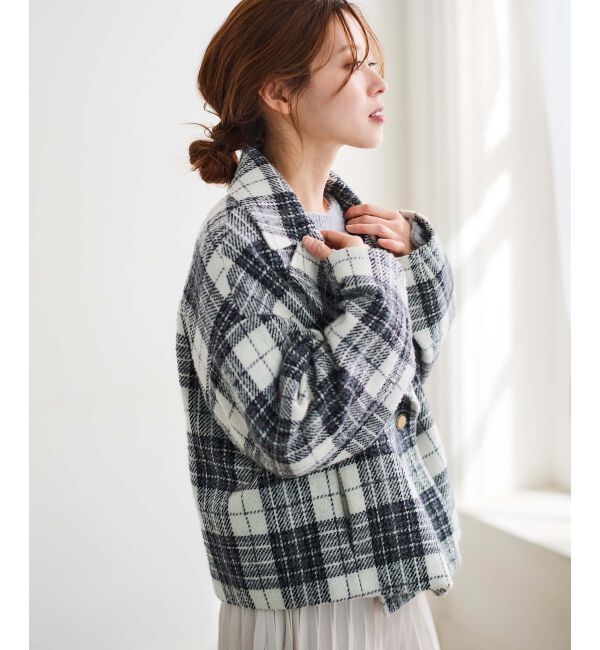 le.coeur blanc「ループチェックショートPコート」|ピーコート|