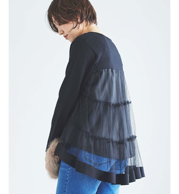 le.coeur blanc「《手洗い可能》TORRAZZO DONNAバックチュールニット」|ニット・セーター|ブラック