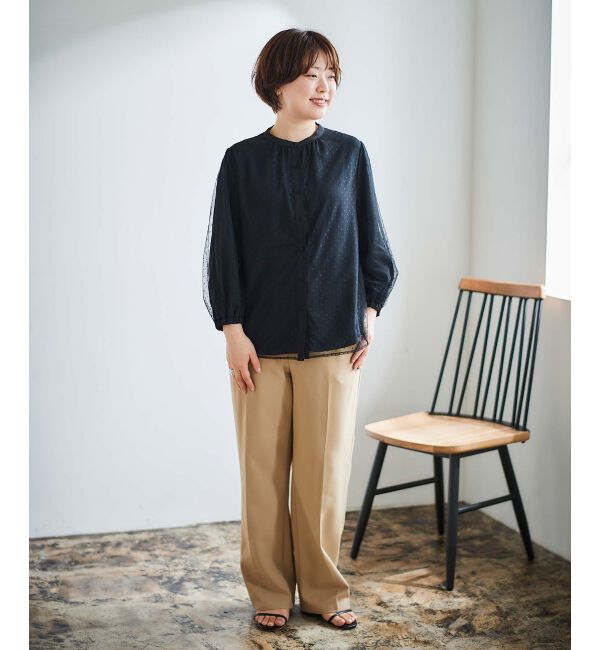 le.coeur blanc「ドットチュールレイヤードブラウス」|シャツ・ブラウス|