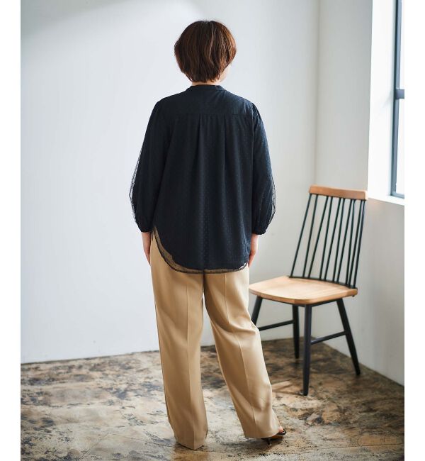 le.coeur blanc「ドットチュールレイヤードブラウス」|シャツ・ブラウス|