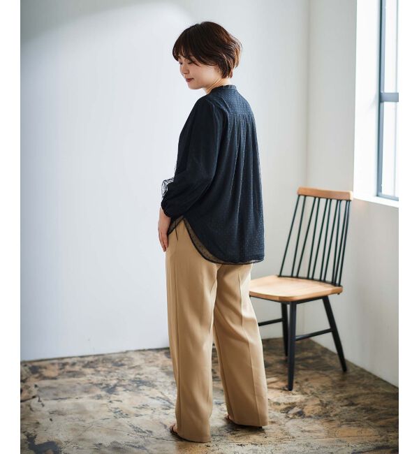 le.coeur blanc「ドットチュールレイヤードブラウス」|シャツ・ブラウス|