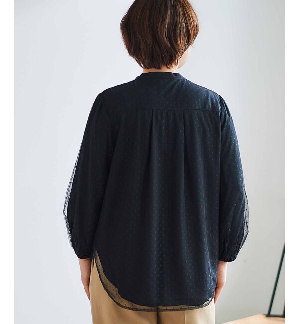 le.coeur blanc「ドットチュールレイヤードブラウス」|シャツ・ブラウス|