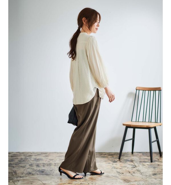 le.coeur blanc「ドットチュールレイヤードブラウス」|シャツ・ブラウス|