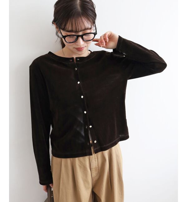  「シアーベロア2WAYカーディガン」|カーディガン|