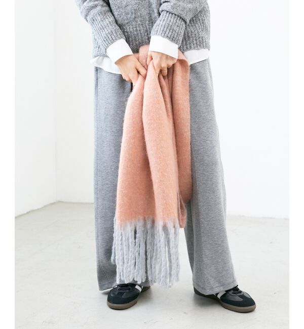  「《手洗い可能》ヘアリーカラーマフラー」|マフラー|オレンジ