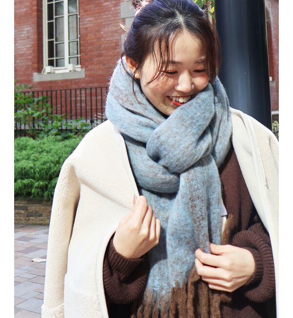  「《手洗い可能》ヘアリーカラーマフラー」|マフラー|