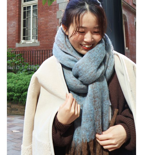  「《手洗い可能》ヘアリーカラーマフラー」|マフラー|