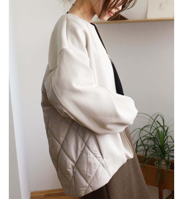  「ダンボール&times;キルトノーカラーコクーンブルゾン」|ブルゾン・スタジャン|ｸﾞﾚｰｼﾞｭ