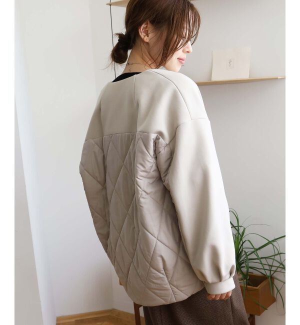  「ダンボール&times;キルトノーカラーコクーンブルゾン」|ブルゾン・スタジャン|