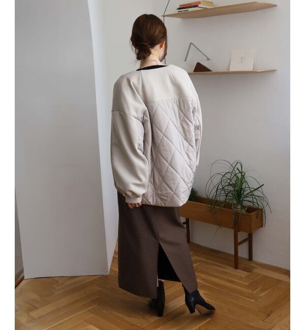  「ダンボール&times;キルトノーカラーコクーンブルゾン」|ブルゾン・スタジャン|