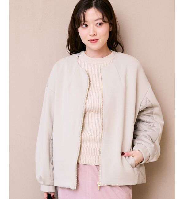  「ダンボール&times;キルトノーカラーコクーンブルゾン」|ブルゾン・スタジャン|