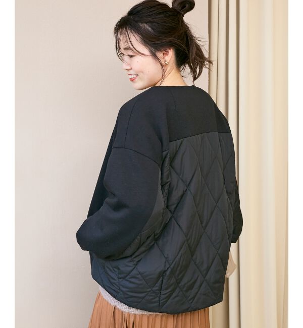  「ダンボール&times;キルトノーカラーコクーンブルゾン」|ブルゾン・スタジャン|