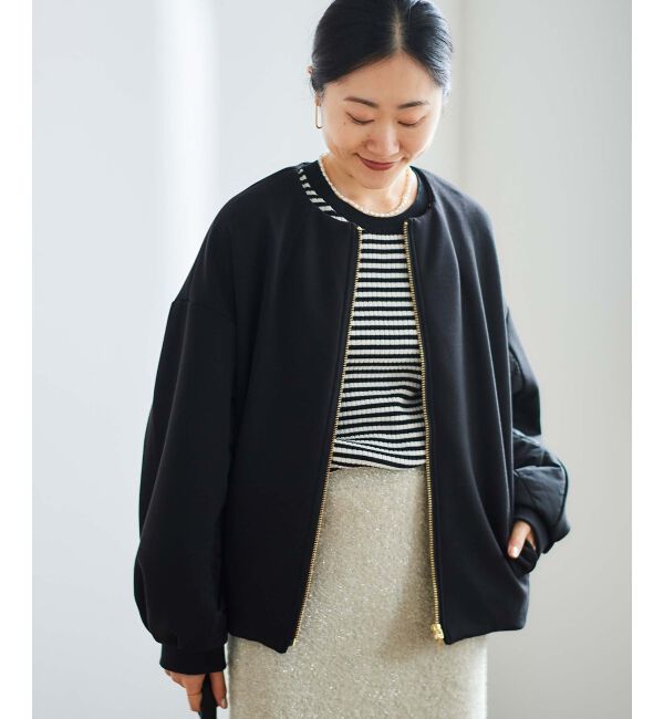  「ダンボール&times;キルトノーカラーコクーンブルゾン」|ブルゾン・スタジャン|