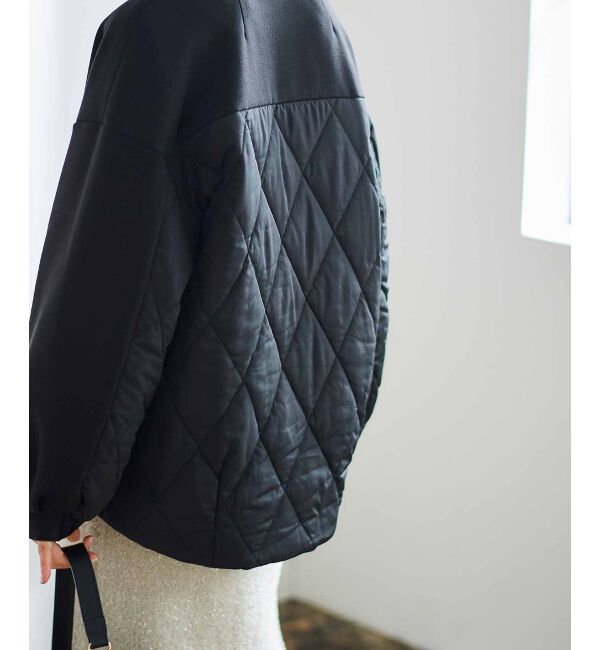  「ダンボール&times;キルトノーカラーコクーンブルゾン」|ブルゾン・スタジャン|