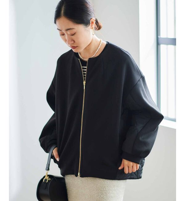  「ダンボール&times;キルトノーカラーコクーンブルゾン」|ブルゾン・スタジャン|