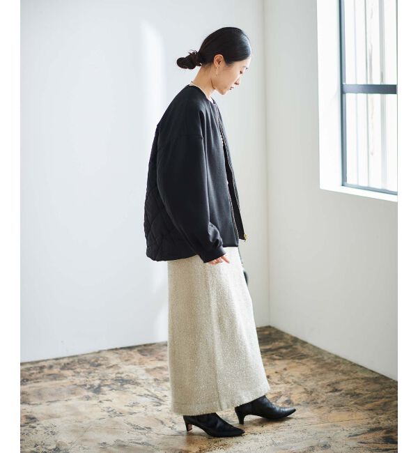  「ダンボール&times;キルトノーカラーコクーンブルゾン」|ブルゾン・スタジャン|