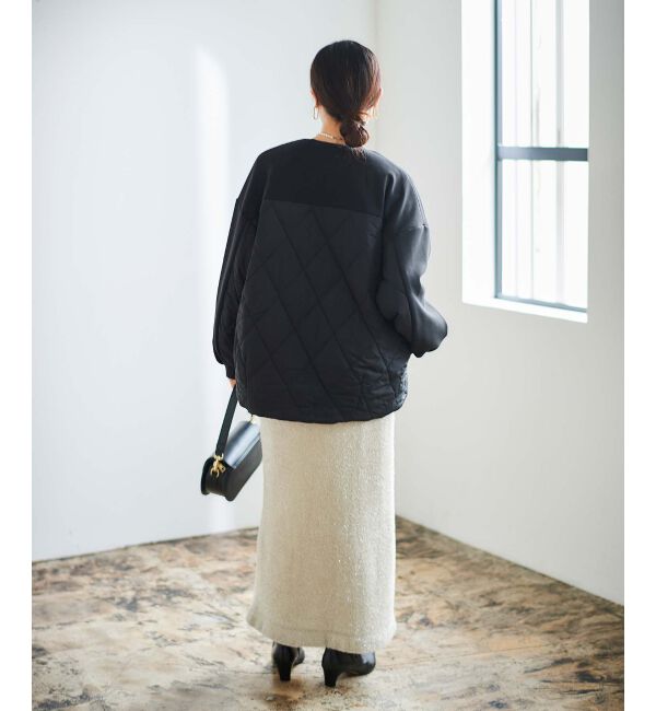  「ダンボール&times;キルトノーカラーコクーンブルゾン」|ブルゾン・スタジャン|