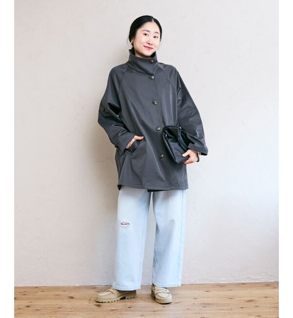  「ツイルストレッチステンカラーコート」|ステンカラーコート|