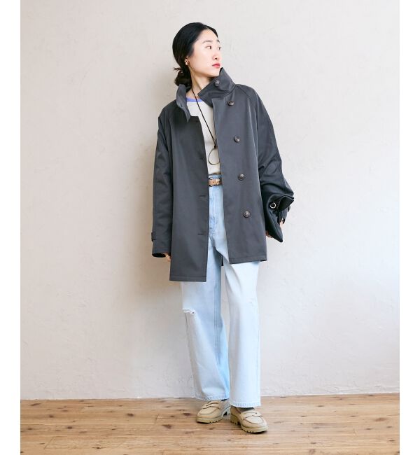  「ツイルストレッチステンカラーコート」|ステンカラーコート|