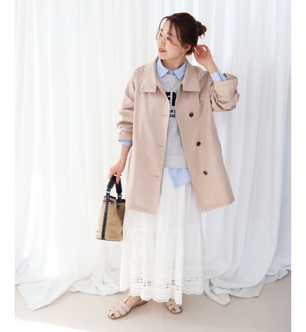  「ツイルストレッチステンカラーコート」|ステンカラーコート|