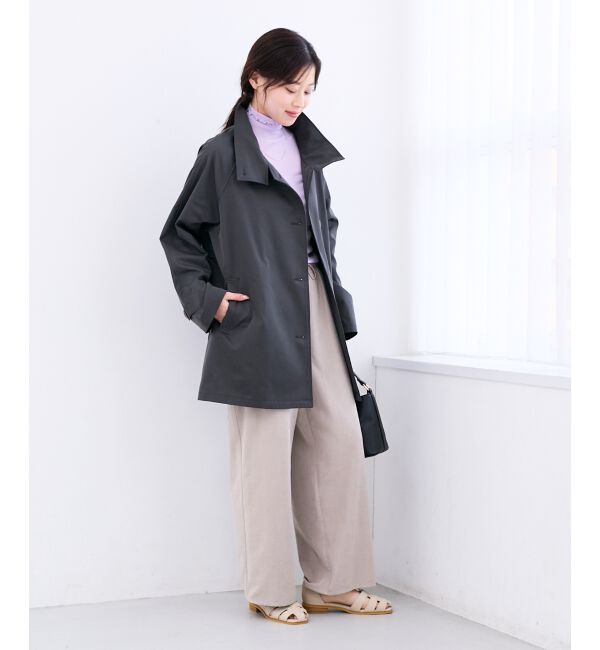  「ツイルストレッチステンカラーコート」|ステンカラーコート|