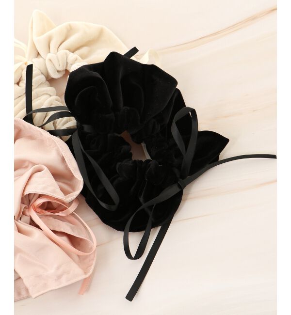 MAJESTICLEGON「リボンモチーフシュシュ」|ヘアゴム・シュシュ|ブラック