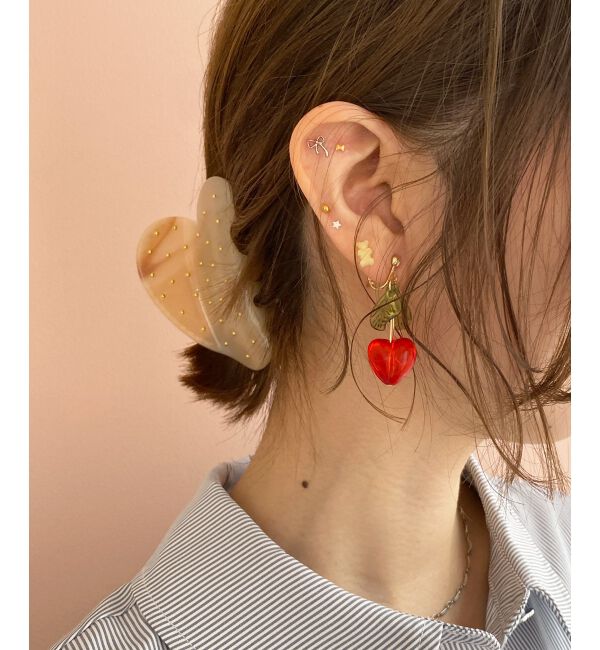  「ガーリーモチーフイヤリング」|イヤリング|レッド