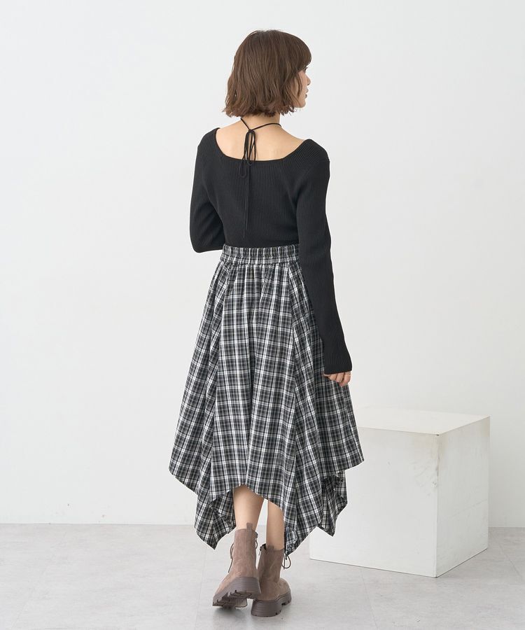 earth music&ecology「スクエアホルターネックリブプルオーバー」|ニット・セーター|