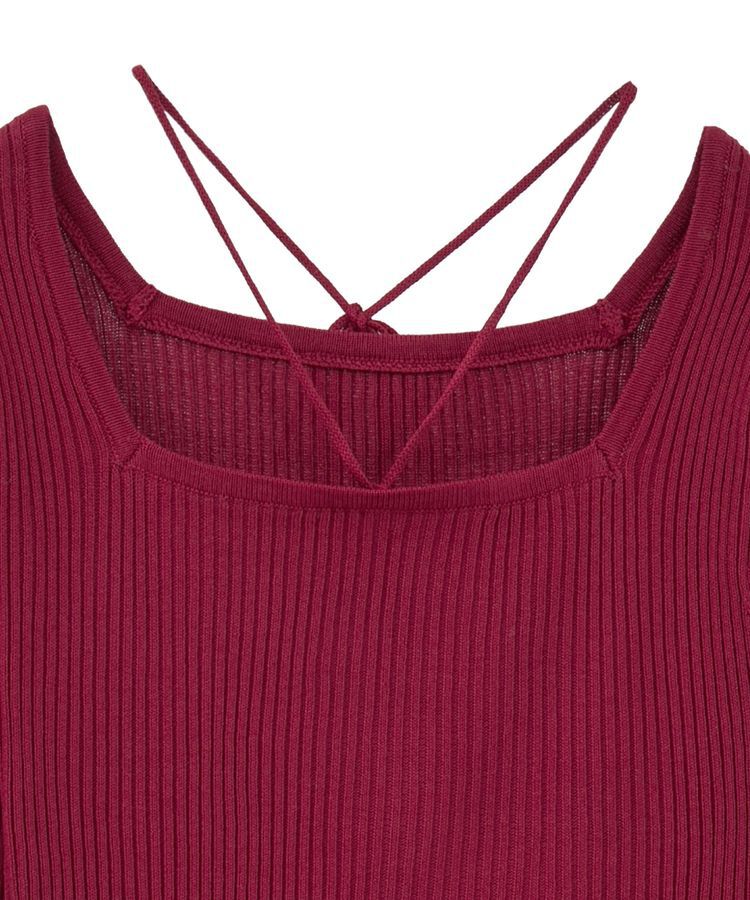 earth music&ecology「スクエアホルターネックリブプルオーバー」|ニット・セーター|