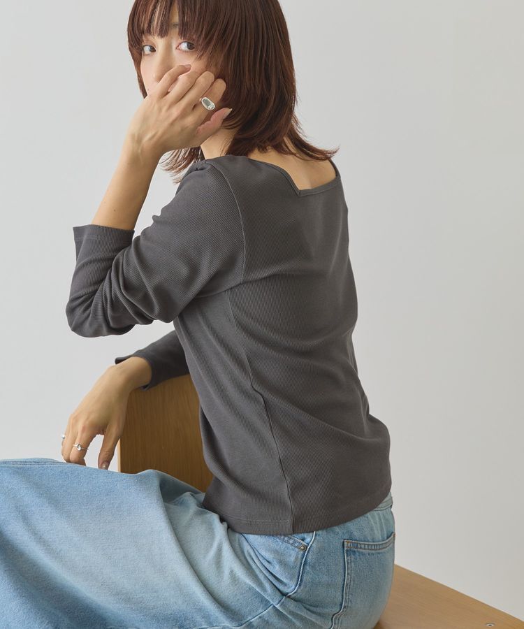 AMERICAN HOLIC「【2WAY】スクエアネックプルオーバー」|Tシャツ・カットソー|Charcoal Gray