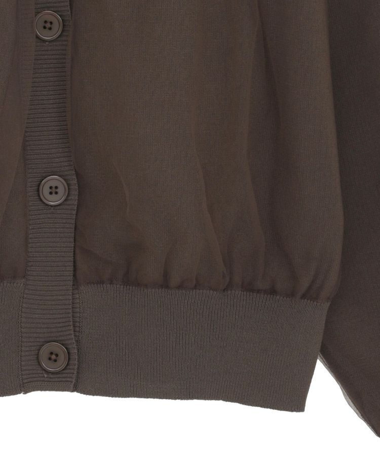 AnriettMusee「チュールドッキングVネックニットカーディガン」|カーディガン|