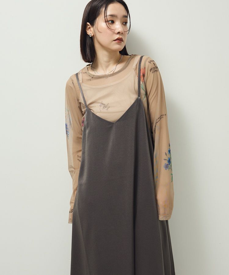 Green Parks「前後2WAYサテンキャミワンピース」|ワンピース|