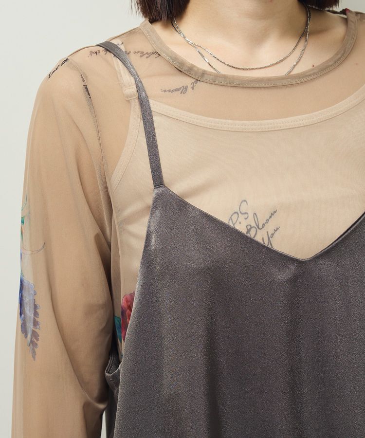 Green Parks「前後2WAYサテンキャミワンピース」|ワンピース|