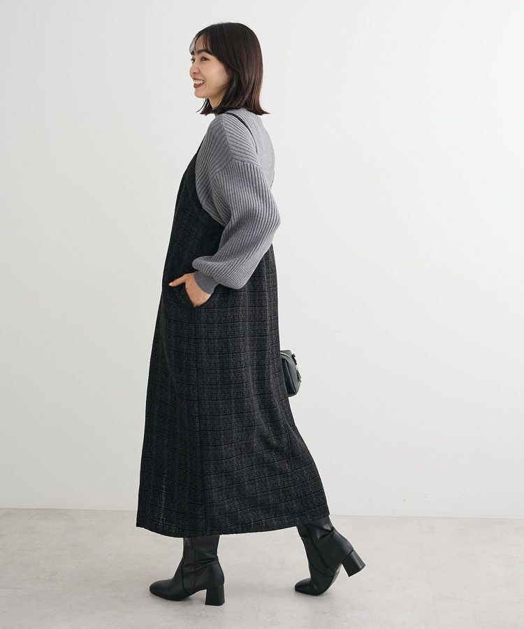 Green Parks「フロントZIPツイードキャミワンピース」|ワンピース|