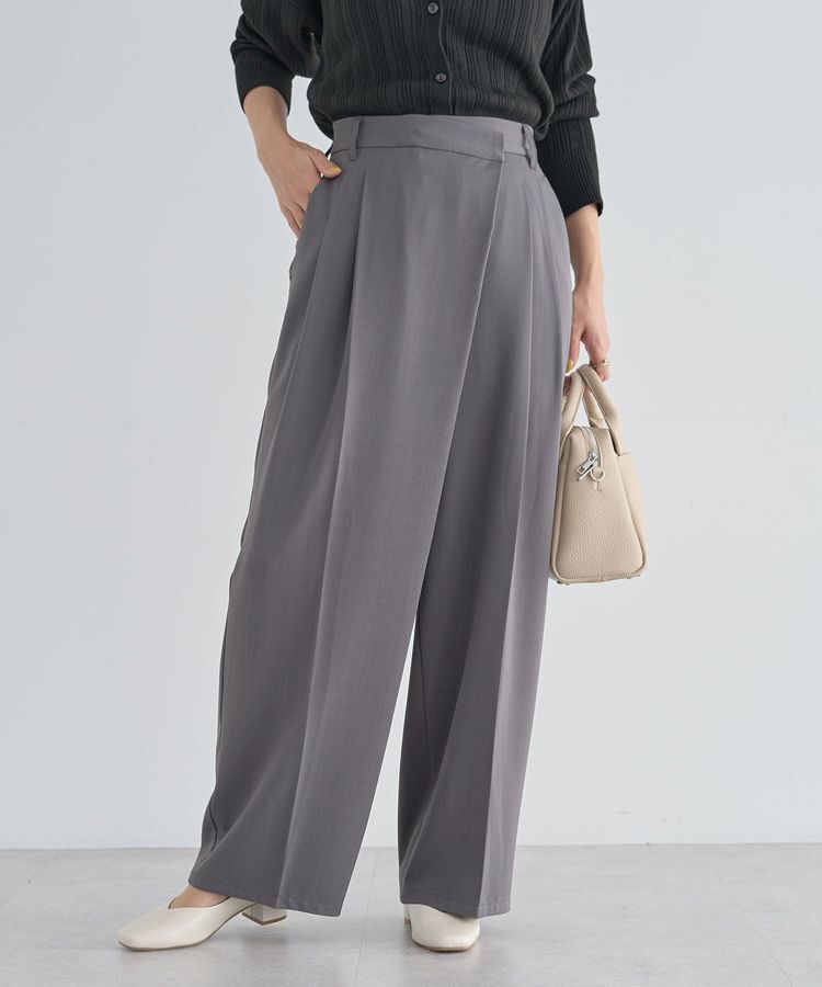 Green Parks「アシメウエストタックパンツ」|その他|Gray