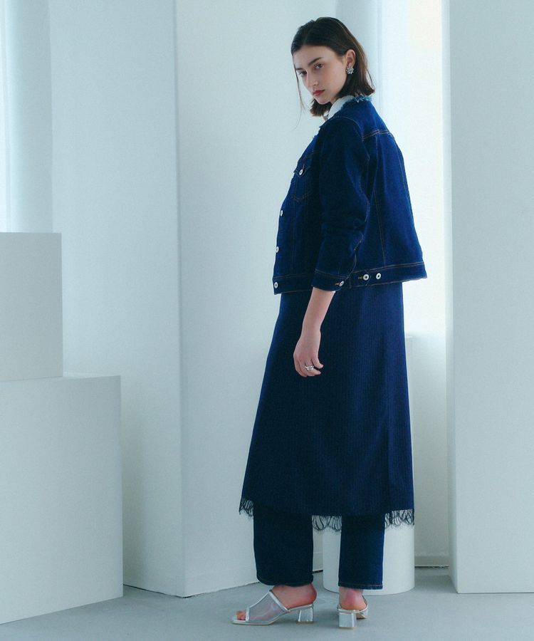 YECCA VECCA「ノーカラーストレッチGジャン」|テーラードジャケット|