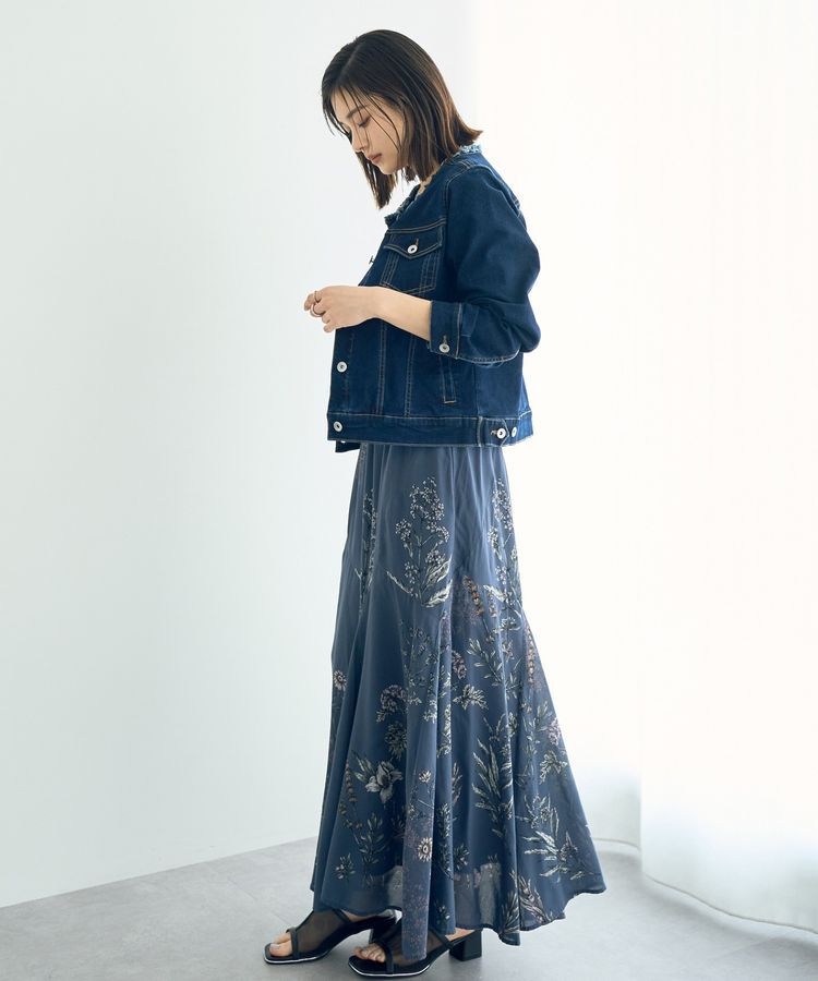 YECCA VECCA「ノーカラーストレッチGジャン」|テーラードジャケット|