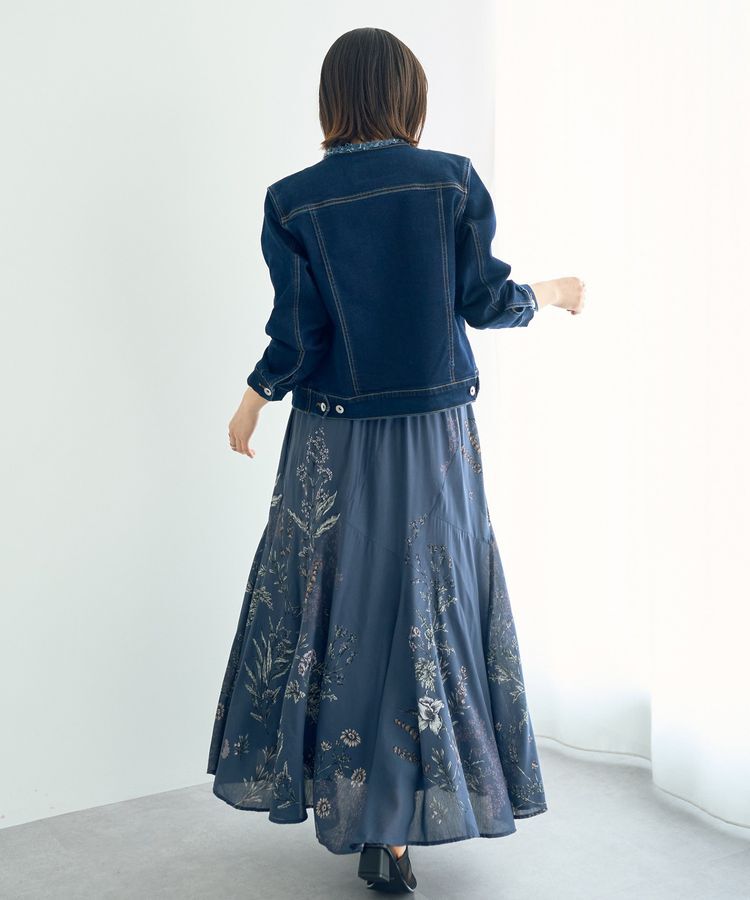 YECCA VECCA「ノーカラーストレッチGジャン」|テーラードジャケット|