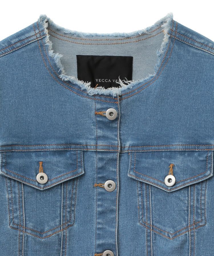 YECCA VECCA「ノーカラーストレッチGジャン」|テーラードジャケット|