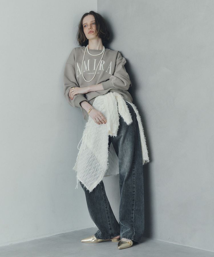 YECCA VECCA「ルーズストレートデニムパンツ」|デニム|Gray