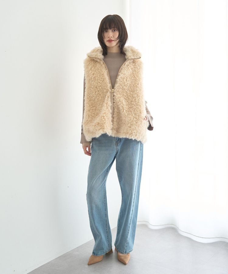 YECCA VECCA「ルーズストレートデニムパンツ」|デニム|