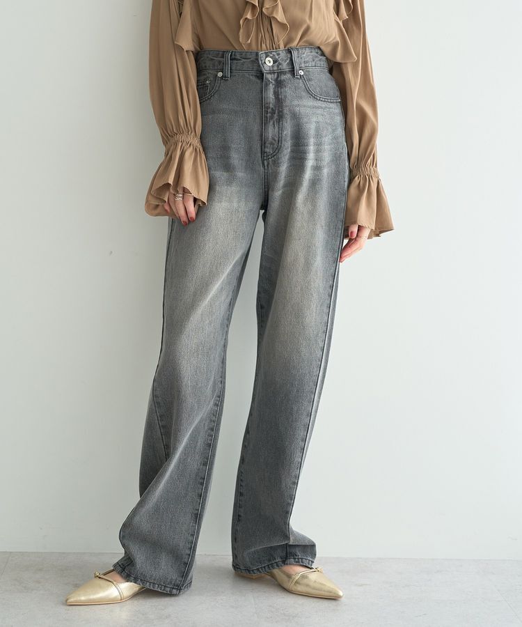 YECCA VECCA「ルーズストレートデニムパンツ」|デニム|