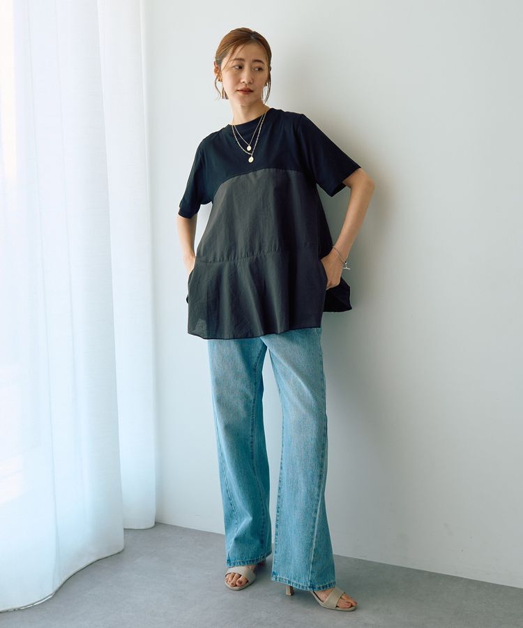 YECCA VECCA「ルーズストレートデニムパンツ」|デニム|