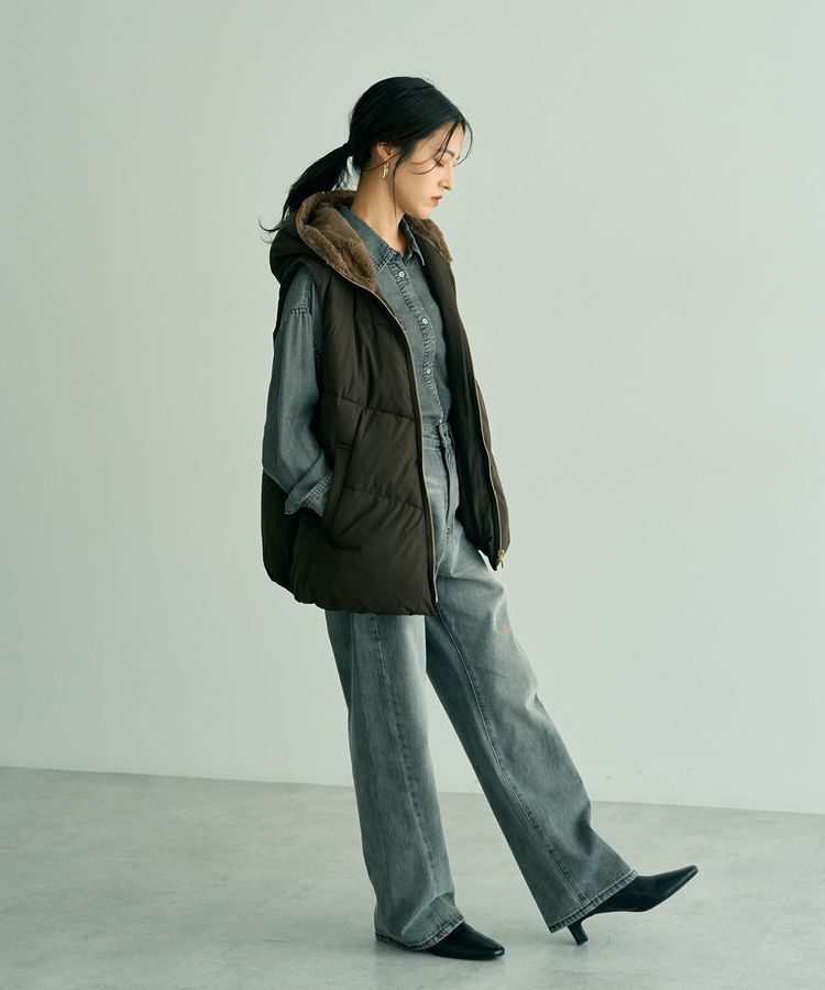 YECCA VECCA「ルーズストレートデニムパンツ」|デニム|